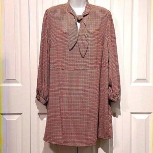 H&M Long Sleeve Plaid Tunic Dress Size L P